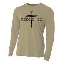 Redeemed Collection: The Ultimate Redeemer 3 Nails Cross Black On Black Cooling Performance Long Sleeve Crew