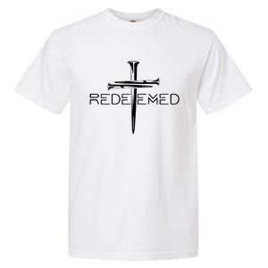 Redeemed Collection: The Ultimate Redeemer 3 Nails Cross Black On Black Garment-Dyed Heavyweight T-Shirt