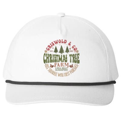 Griswold's Family Christmas, Retro Christmas Tree Farm Funny Holiday Vibes Snapback Five-Panel Rope Hat