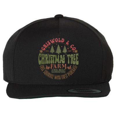 Griswold's Family Christmas, Retro Christmas Tree Farm Funny Holiday Vibes Wool Snapback Cap