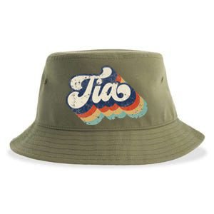 Retro Cute Tia For Auntie Best Tia Ever Aunt Sustainable Bucket Hat