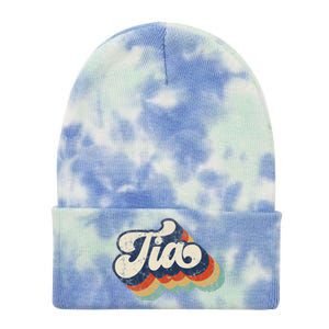 Retro Cute Tia For Auntie Best Tia Ever Aunt Tie Dye 12in Knit Beanie