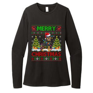 Rottweiler Christmas Ugly Sweater Rottweiler Tree Light Xmas Gift Womens CVC Long Sleeve Shirt