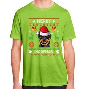 Rottweiler Christmas Ugly Sweater Rottweiler Tree Light Xmas Funny Gift Adult ChromaSoft Performance T-Shirt