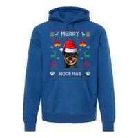 Rottweiler Christmas Ugly Sweater Rottweiler Tree Light Xmas Funny Gift Premium Hoodie