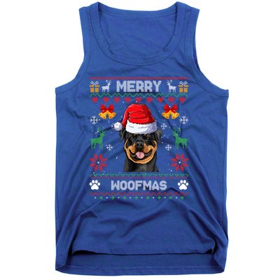 Rottweiler Christmas Ugly Sweater Rottweiler Tree Light Xmas Funny Gift Tank Top