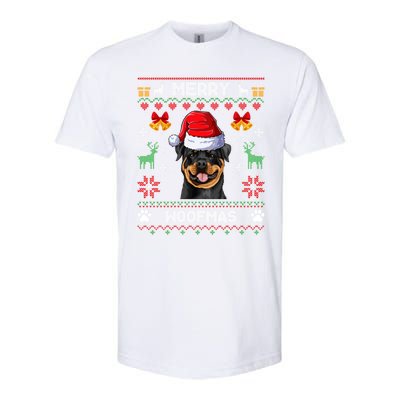 Rottweiler Christmas Ugly Sweater Rottweiler Tree Light Xmas Funny Gift Softstyle® CVC T-Shirt