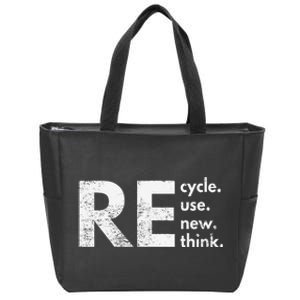 Re Cycle Use New Think Zip Tote Bag