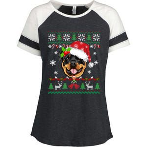 Rottweiler Christmas Ugly Sweater Rottweiler Tree Light Xmas Gift Enza Ladies Jersey Colorblock Tee