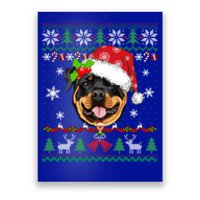 Rottweiler Christmas Ugly Sweater Rottweiler Tree Light Xmas Gift Poster