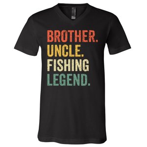 Reel Cool Uncle Fishing Daddy Fathers Day Dad Gift V-Neck T-Shirt