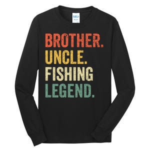 Reel Cool Uncle Fishing Daddy Fathers Day Dad Gift Tall Long Sleeve T-Shirt