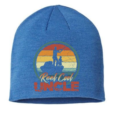 Reel Cool Uncle Gift Fun Retro Fishing Family Cute Gift Sustainable Beanie