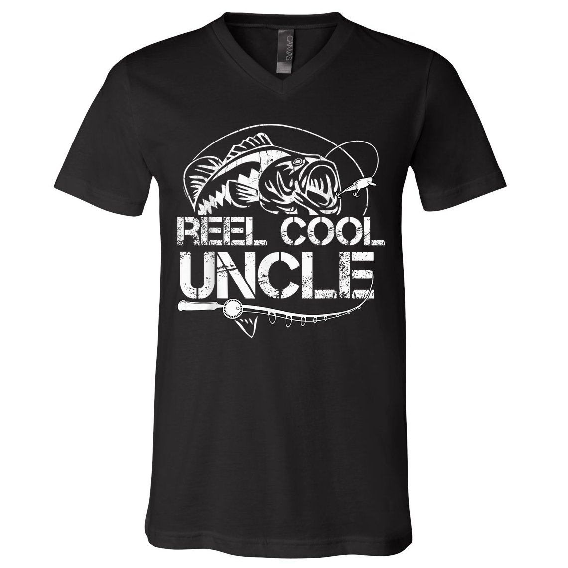 Reel Cool Uncle Fishing Daddy Fathers Day Dad Gifts For  V-Neck T-Shirt