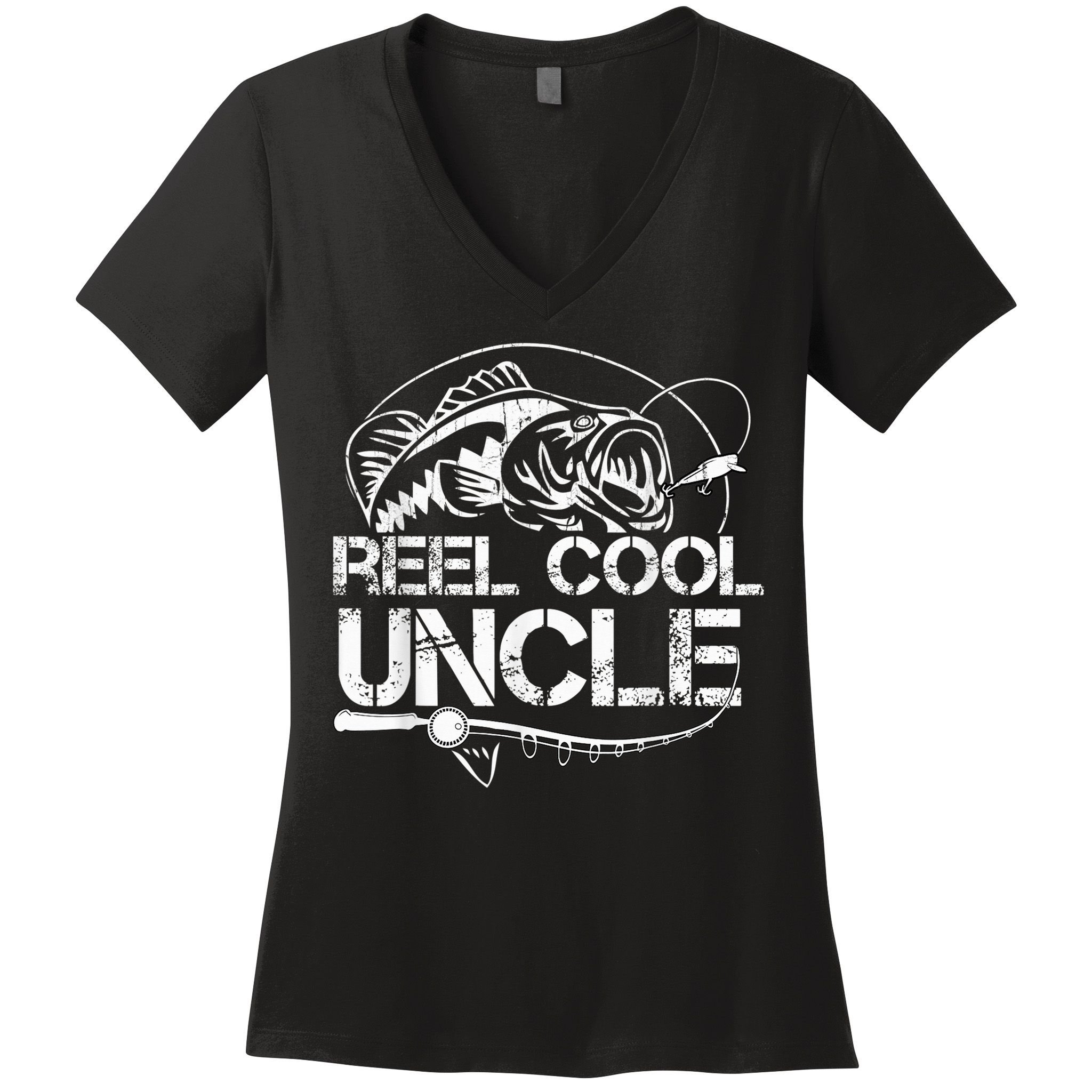 Reel Cool Uncle Fishing Daddy Fathers Day Dad Gifts For  Women's V-Neck T-Shirt