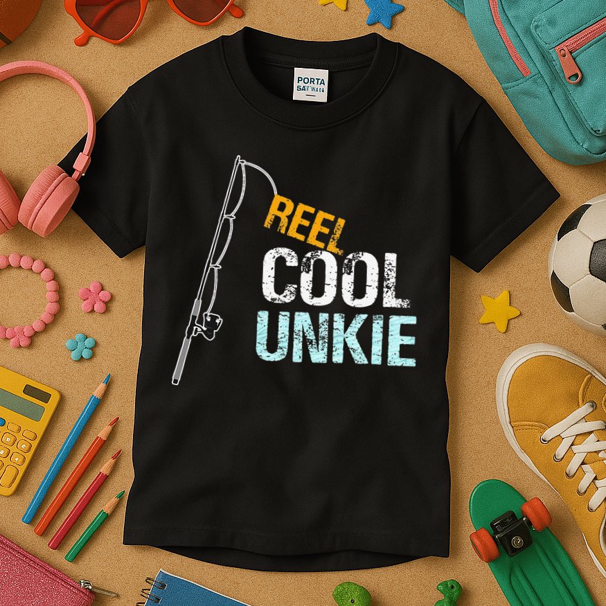 Reel Cool Unkie Uncle Gift From Niece Or Nephew Kids T-Shirt