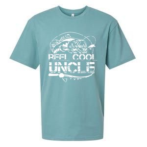 Reel Cool Uncle Fishing Daddy Fathers Day Dad Funny Gift Cool Gift Sueded Cloud Jersey T-Shirt