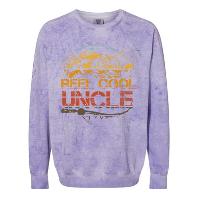 Reel Cool Uncle Fishing Daddy Fathers Day Dad Funny Gift Gift Colorblast Crewneck Sweatshirt