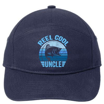 Reel Cool Uncle Gift Father's Day Fishing Funny Gift 7-Panel Snapback Hat