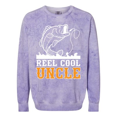 Reel Cool Uncle Fishing Fathers Day Gift Colorblast Crewneck Sweatshirt