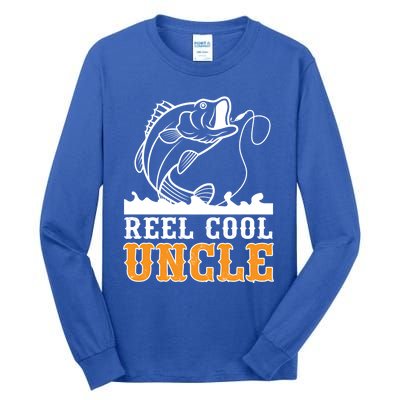 Reel Cool Uncle Fishing Fathers Day Gift Tall Long Sleeve T-Shirt