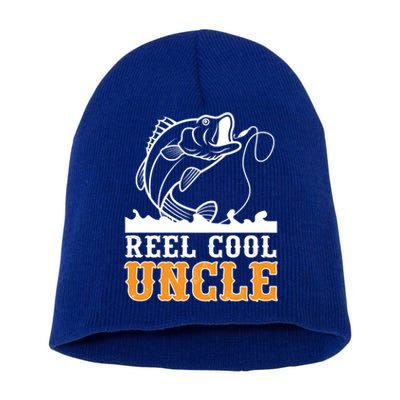 Reel Cool Uncle Fishing Fathers Day Gift Short Acrylic Beanie