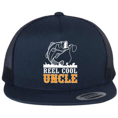 Reel Cool Uncle Fishing Fathers Day Gift Flat Bill Trucker Hat