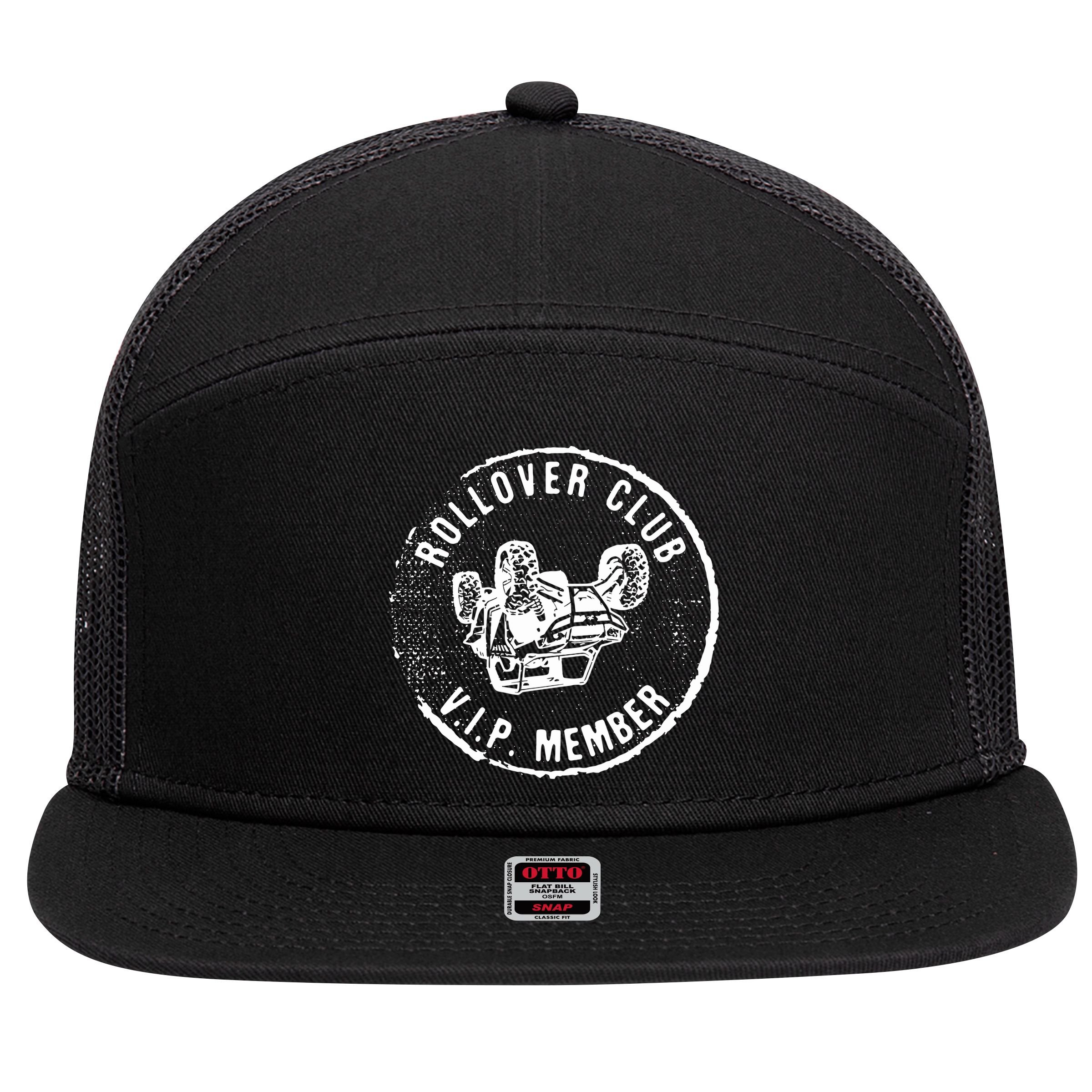 Rollover Club UTV SXS Funny Side By Side Offroad Riding 7 Panel Mesh Trucker Snapback Hat