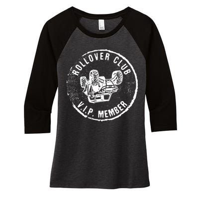 Rollover Club UTV SXS Funny Side By Side Offroad Riding Women's Tri-Blend 3/4-Sleeve Raglan Shirt