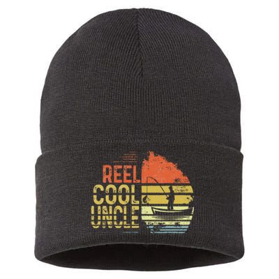 Reel Cool Uncle Fisherman Daddy Father's Day Fishing Sustainable Knit Beanie