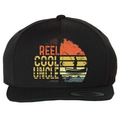 Reel Cool Uncle Fisherman Daddy Father's Day Fishing Wool Snapback Cap