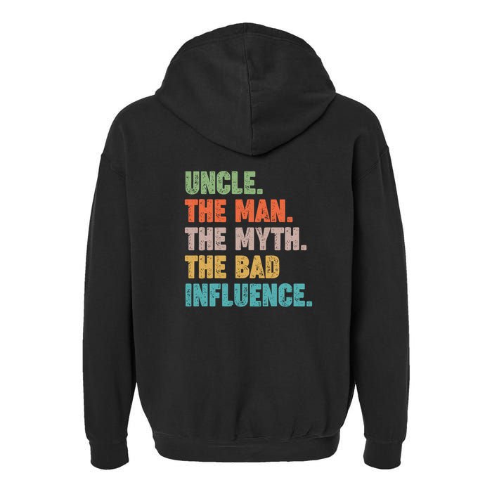 Uncles Club The Man Myth Bad Influence Back And Front Garment-Dyed Fleece Hoodie