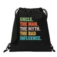 Uncles Club The Man Myth Bad Influence Back And Front Drawstring Bag