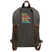 Uncles Club The Man Myth Bad Influence Back And Front Cotton Canvas Backpack