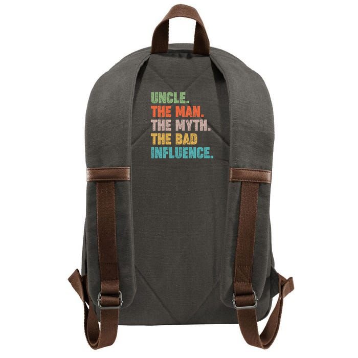 Uncles Club The Man Myth Bad Influence Back And Front Cotton Canvas Backpack