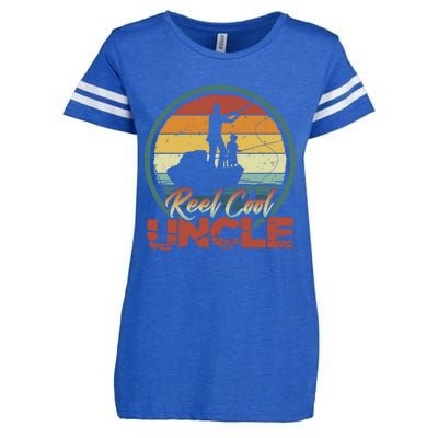 Reel Cool Uncle Gift Fun Retro Fishing Family Meaningful Gift Enza Ladies Jersey Football T-Shirt