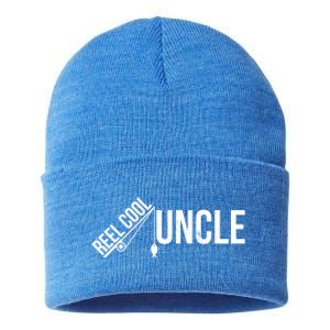 Reel Cool Uncle Funny Family Humor Fishing Pride Lover Meaningful Gift Sustainable Knit Beanie