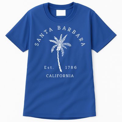 Retro Cool Vintage Santa Barbara Beach California Palm Tree Gift Tall T-Shirt