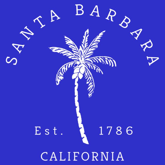 Retro Cool Vintage Santa Barbara Beach California Palm Tree Gift Kids Hoodie