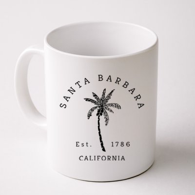 Retro Cool Vintage Santa Barbara Beach California Palm Tree Gift Coffee Mug