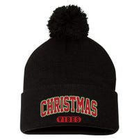 Retro Christmas Vibes Pom Pom 12in Knit Beanie