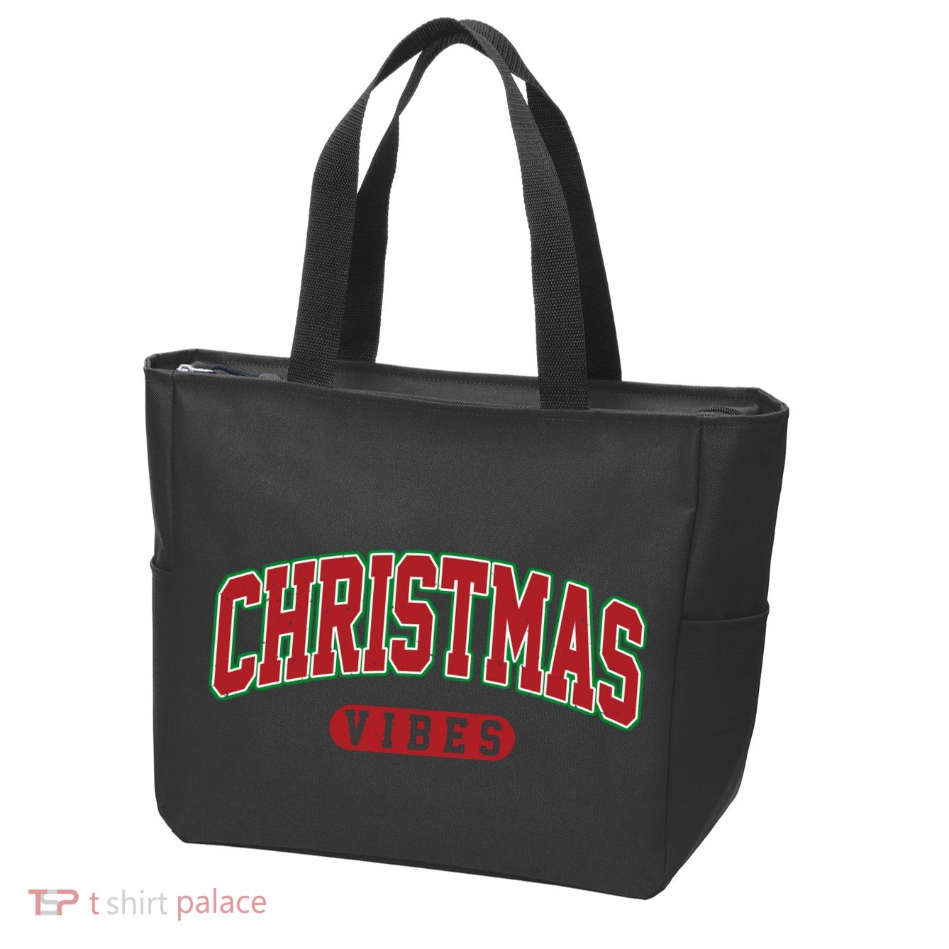 Retro Christmas Vibes Zip Tote Bag