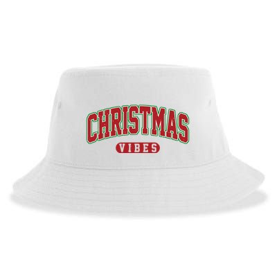 Retro Christmas Vibes Sustainable Bucket Hat