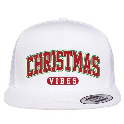 Retro Christmas Vibes Flat Bill Trucker Hat