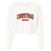 Retro Christmas Vibes Cropped Pullover Crew