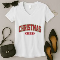 Retro Christmas Vibes Women's V-Neck T-Shirt