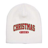 Retro Christmas Vibes Short Acrylic Beanie
