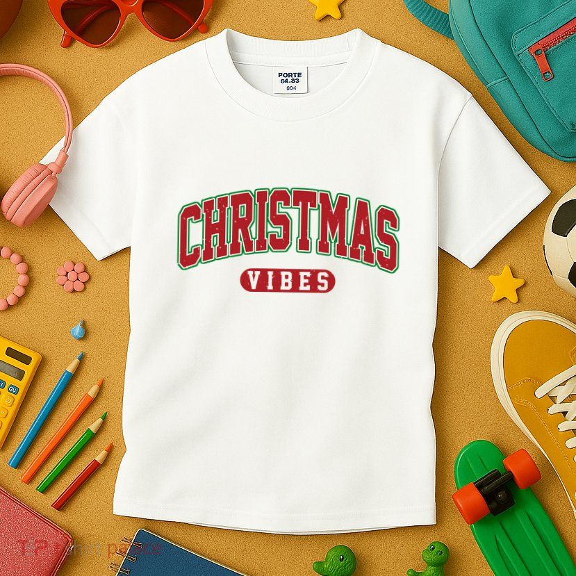 Retro Christmas Vibes Kids T-Shirt
