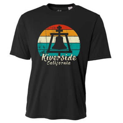 Riverside California Vintage Design With Sunset Cooling Performance Crew T-Shirt