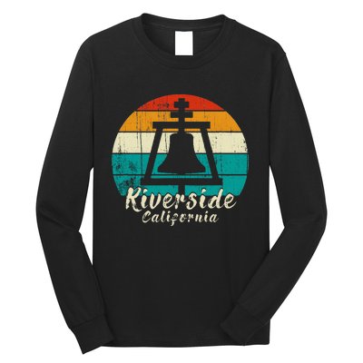 Riverside California Vintage Design With Sunset Long Sleeve Shirt